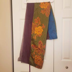 Etro Milan Large Sheer Damask Butterfly Silk Scarf